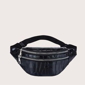 NWT Croc Embossed Fanny Pack - Black